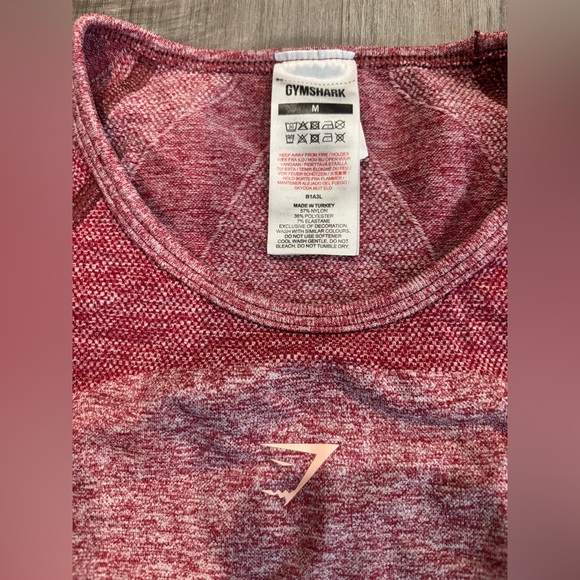 Gymshark Maroon Long Sleeve Top Size Medium - Picture 2 of 6
